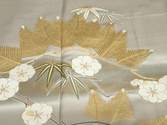 平和屋着物●豪華色留袖　駒刺繍　枝花文　暈し染め　金彩　正絹　逸品　DAAW5370ud