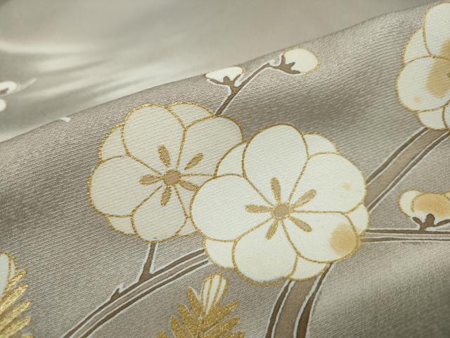 平和屋着物●豪華色留袖　駒刺繍　枝花文　暈し染め　金彩　正絹　逸品　DAAW5370ud