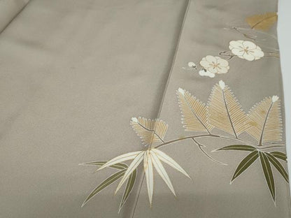 平和屋着物●豪華色留袖　駒刺繍　枝花文　暈し染め　金彩　正絹　逸品　DAAW5370ud