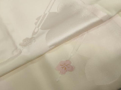 平和屋着物●長襦袢 袷 舞桜地紋 簪 暈し染め 正絹 逸品 DAAW5372ud