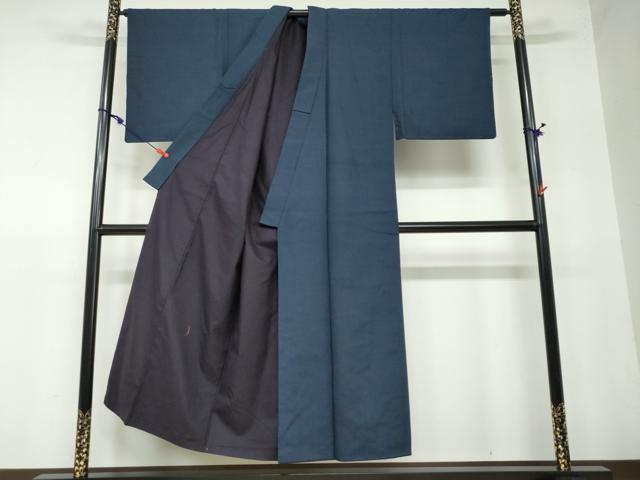 平和屋着物●男性　紬　アンサンブル　長羽織　100亀甲　総詰め　正絹　逸品　DAAW5378ud