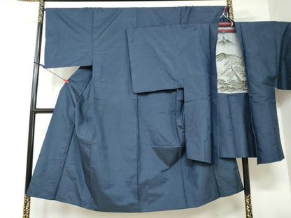平和屋着物●男性 本場大島紬 アンサンブル 長羽織 抽象文様 正絹 逸品 DAAW5380ud