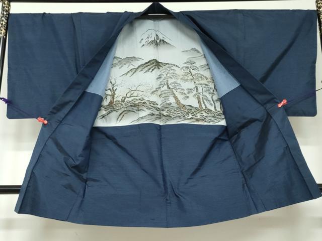 平和屋着物●男性 本場大島紬 アンサンブル 長羽織 抽象文様 正絹 逸品 DAAW5380ud
