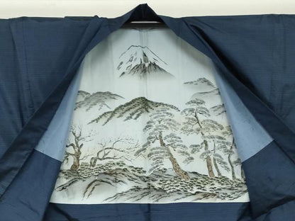平和屋着物●男性 本場大島紬 アンサンブル 長羽織 抽象文様 正絹 逸品 DAAW5380ud