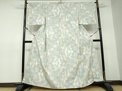 平和屋着物●上質な紬　葡萄蔦の葉文　正絹　逸品　DAAW5396ud