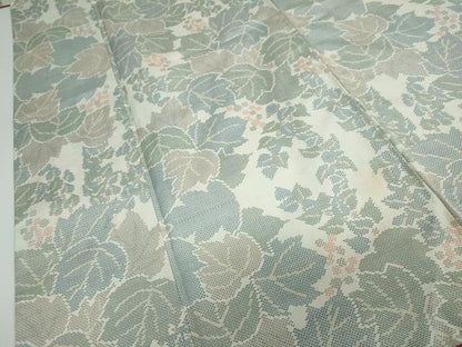 平和屋着物●上質な紬　葡萄蔦の葉文　正絹　逸品　DAAW5396ud
