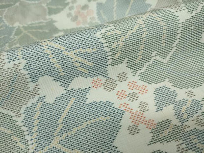 平和屋着物●上質な紬　葡萄蔦の葉文　正絹　逸品　DAAW5396ud