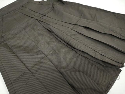 平和屋着物●男性　馬乗り袴　縞　正絹　逸品　DAAW5408ud