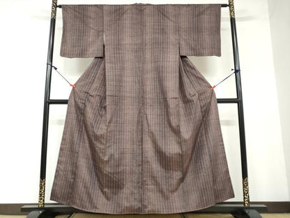 平和屋着物●上質な紬 縞 正絹 逸品 未使用 DAAW5417ud