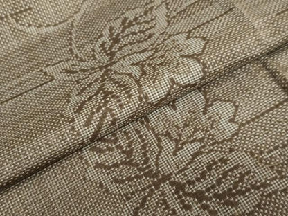平和屋着物●本場大島紬　7マルキ　草花文　正絹　逸品　DAAW5422ud