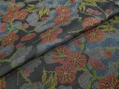 平和屋着物●本場大島紬　枝梅文　正絹　逸品　未使用　DAAW5441ud