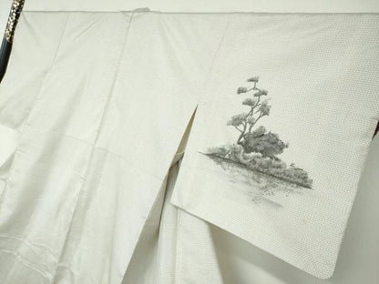 平和屋着物●本場大島紬　訪問着　作家物　遠山風景樹林文　正絹　逸品　DAAW5446ud