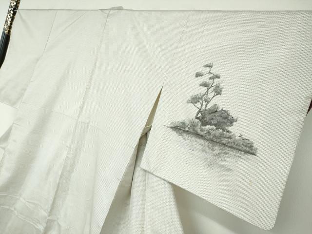 平和屋着物●本場大島紬　訪問着　作家物　遠山風景樹林文　正絹　逸品　DAAW5446ud