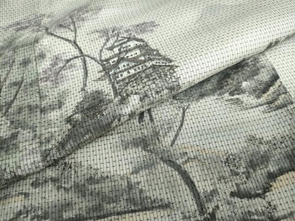 平和屋着物●本場大島紬　訪問着　作家物　遠山風景樹林文　正絹　逸品　DAAW5446ud