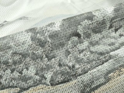 平和屋着物●本場大島紬　訪問着　作家物　遠山風景樹林文　正絹　逸品　DAAW5446ud