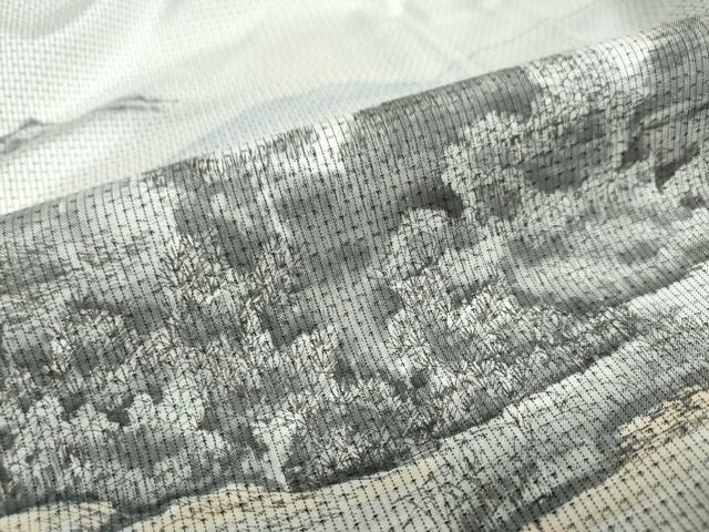 平和屋着物●本場大島紬　訪問着　作家物　遠山風景樹林文　正絹　逸品　DAAW5446ud
