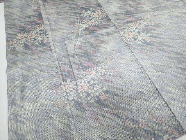 平和屋着物●都喜ヱ門 本場大島紬 総絣 7マルキ 草花文 藤絹織物謹製 正絹 逸品 未使用 DAAW5455ud