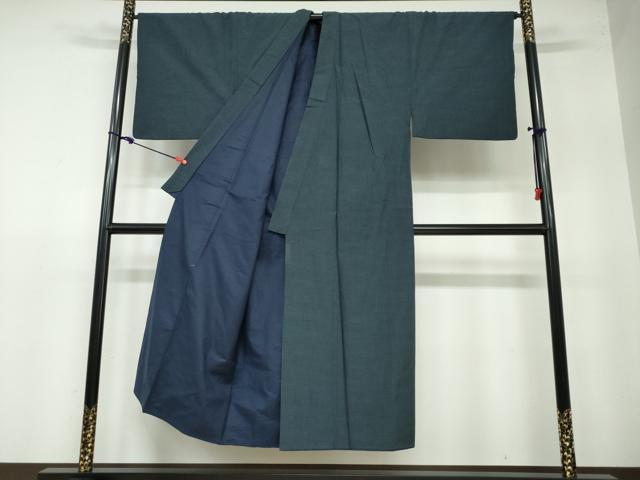 平和屋着物●男性 本場大島紬 変わり格子 正絹 逸品 DAAW5458ud