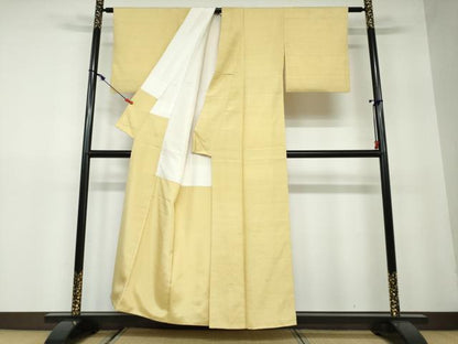 平和屋着物●上質な紬 花葉色 正絹 逸品 DAAW5463ud