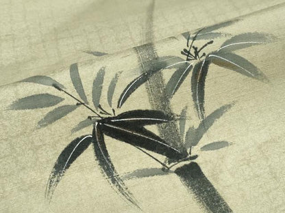 平和屋着物●訪問着 紬地 手描き 笹竹文 正絹 逸品 DAAW5465ud