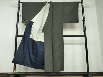 平和屋着物○男性 紬 アンサンブル 長羽織 ており 山家紬 120亀甲 