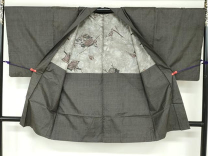 平和屋着物●男性 本場大島紬 アンサンブル 長羽織 80亀甲 総詰め 正絹 逸品 DAAW5467ud