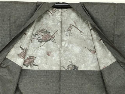 平和屋着物●男性 本場大島紬 アンサンブル 長羽織 80亀甲 総詰め 正絹 逸品 DAAW5467ud