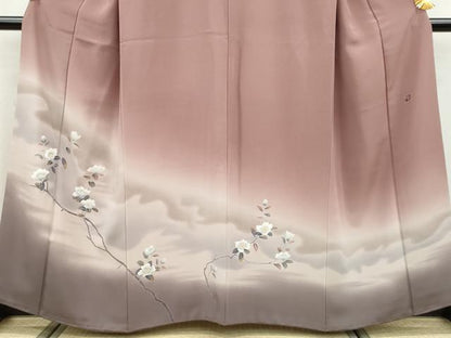 平和屋着物●訪問着　友禅　作家物　枝花文　暈し染め　正絹　逸品　DAAW5490ud