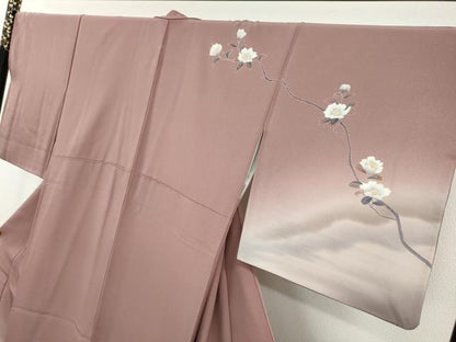 平和屋着物●訪問着　友禅　作家物　枝花文　暈し染め　正絹　逸品　DAAW5490ud