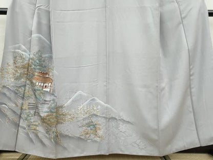 平和屋着物●訪問着 遠山風景樹林文 金銀彩 正絹 逸品 DAAW5500ud