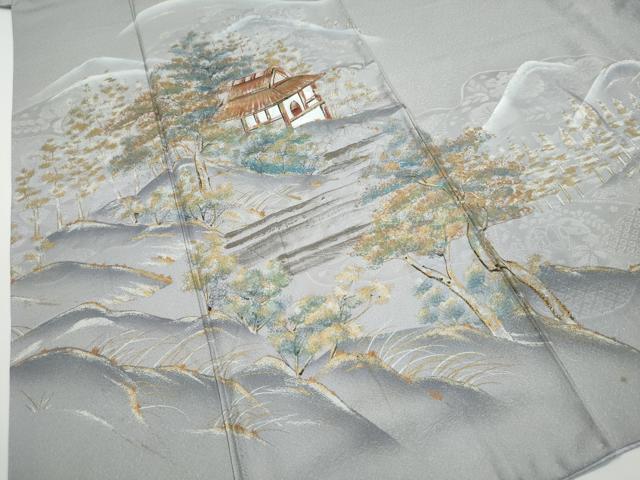 平和屋着物●訪問着 遠山風景樹林文 金銀彩 正絹 逸品 DAAW5500ud