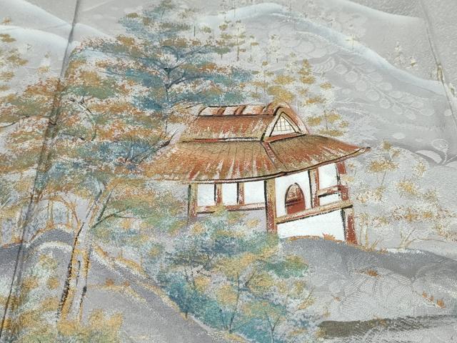 平和屋着物●訪問着 遠山風景樹林文 金銀彩 正絹 逸品 DAAW5500ud