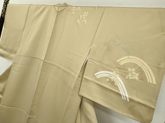 平和屋着物●訪問着　駒刺繍　枝葉文　金彩　正絹　逸品　DAAW5502ud