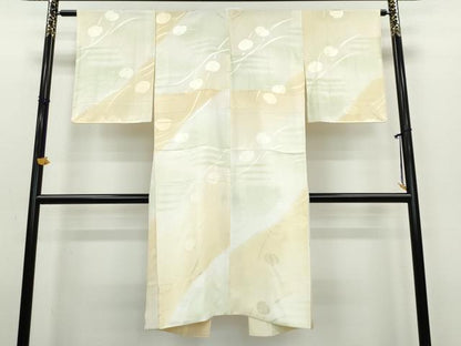 平和屋着物●長襦袢 袷 作家物 伊豆つばき染 草花地紋 暈し染め 正絹 逸品 DAAW5509ud