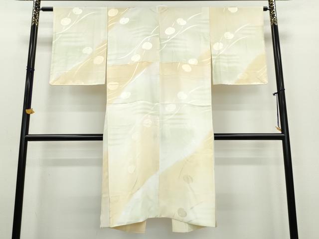 平和屋着物●長襦袢 袷 作家物 伊豆つばき染 草花地紋 暈し染め 正絹 逸品 DAAW5509ud