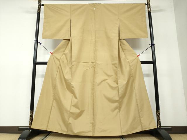 平和屋着物●上質な紬　色無地　木蘭色　正絹　逸品　DAAW5520ud