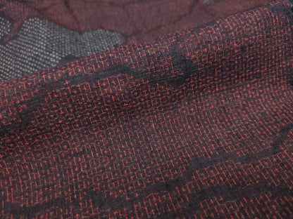 平和屋着物●結城紬　80亀甲　雲霞文　ロング丈　正絹　逸品　DAAW5521ud