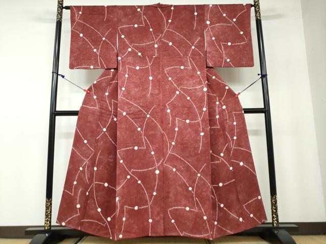 平和屋着物●上質な小紋　絞り　抽象文様　正絹　逸品　DAAW5535ud