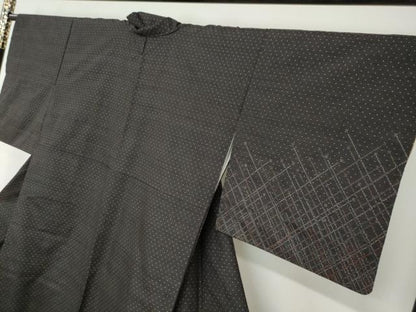 平和屋着物●訪問着 紬地 抽象文様 正絹 逸品 DAAW5551ud