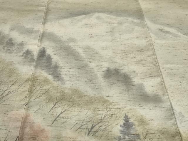 平和屋着物●訪問着 ぜんまい紬 風景樹林文 暈し染め 正絹 逸品 DAAW5555ud