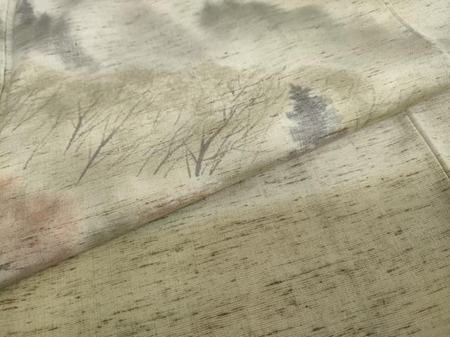 平和屋着物●訪問着 ぜんまい紬 風景樹林文 暈し染め 正絹 逸品 DAAW5555ud