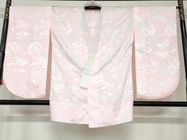 平和屋着物●森英恵・HANAE MORI　小振袖　二尺袖・長襦袢（無双仕立て）セット　雪輪花蝶文　金彩　洗える着物　DAAW5571ud