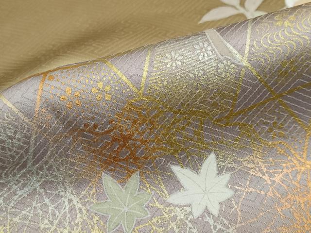 平和屋着物●訪問着 駒刺繍 花車文 暈し染め 金銀彩 正絹 逸品 DAAW5583ud