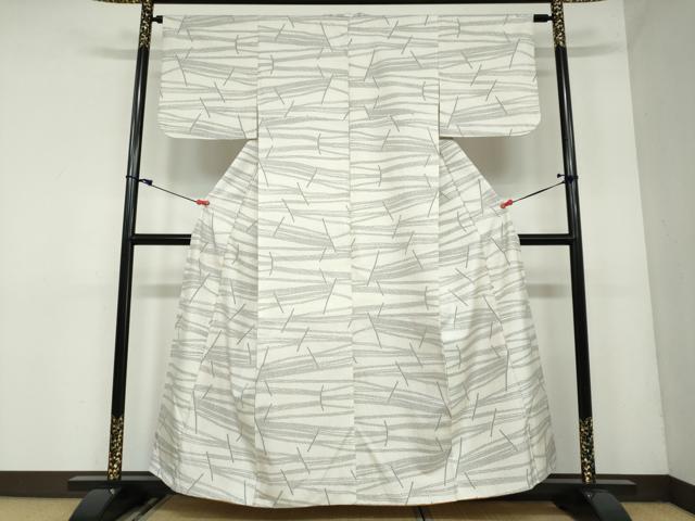 平和屋着物●上質な紬　抽象文様　正絹　逸品　DAAW5587ud