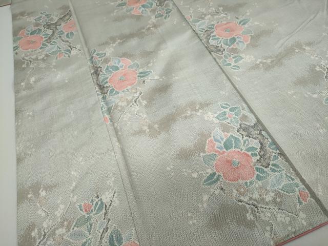 平和屋着物●上質な紬 枝椿文 正絹 逸品 DAAW5643ud