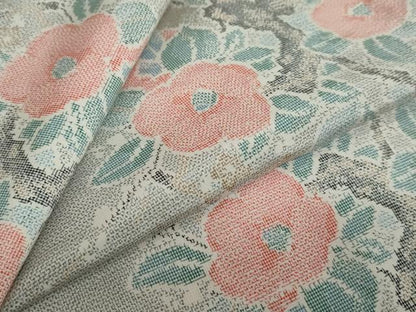 平和屋着物●上質な紬 枝椿文 正絹 逸品 DAAW5643ud