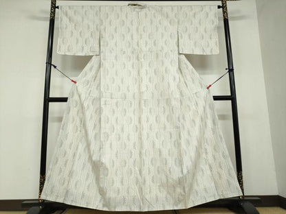 平和屋着物●上質な紬　変わり縞　正絹　逸品　DAAW5650ud