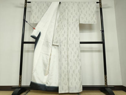 平和屋着物●上質な紬　変わり縞　正絹　逸品　DAAW5650ud