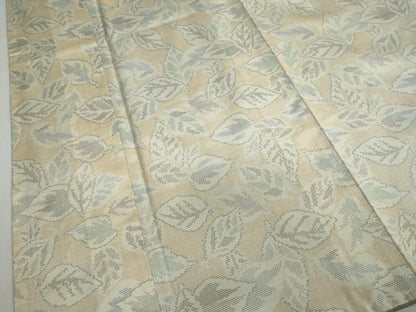 平和屋着物●本場大島紬 白大島 舞葉文 正絹 逸品 DAAW5680ud