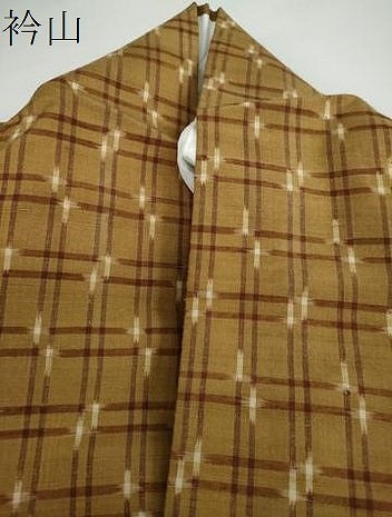 平和屋着物●上質な紬　変わり格子　正絹　逸品　DAAW5681ud